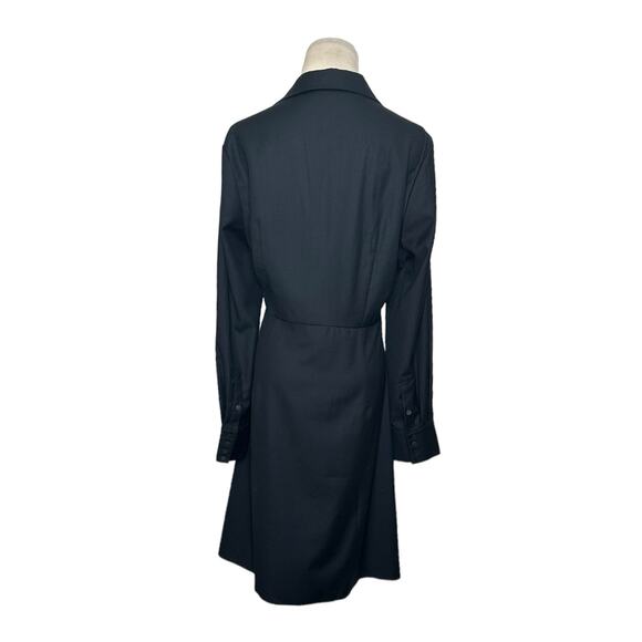 MOFT black long sleeves faux wrap midi dress size Large - Picture 2 of 15